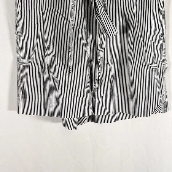 J. Crew Shorts Womens 4 White Blue Striped Chino Tie Stretchy Waist Cotton Blend - Picture 3 of 7
